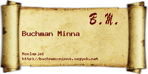 Buchman Minna névjegykártya
